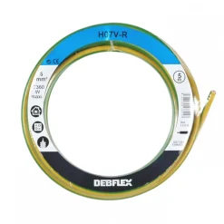 Fil rigide HO7V-R - 6 mm² - Jaune et vert - Bobine de 5 ou 10 mètres DEBFLEX