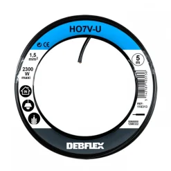Fil rigide HO7V-U - 1,5 mm² - Noir DEBFLEX