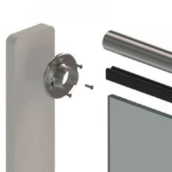 Fixation murale pour main courante - ronde - diamètre 42,2 mm - inox Design Production