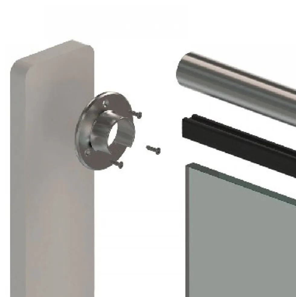 Fixation murale pour main courante - ronde - diamètre 42,2 mm - inox Design Production