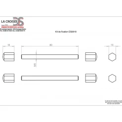 Fixations pour poignée aluminium sur porte standard - Aileron 6821 LA CROISÉE DS