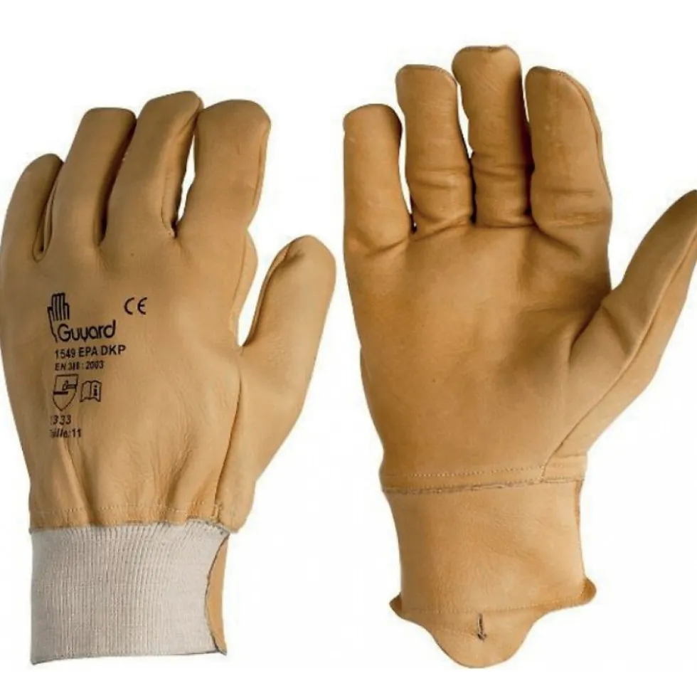 Gants de manutention poignets tricot oléohydrofuge -cuir -1549 EPA DKP GUYARD