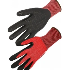 Gants en nitrile mousse HDPE à picots rouge et noir - boîte de 10 SINGER SAFETY