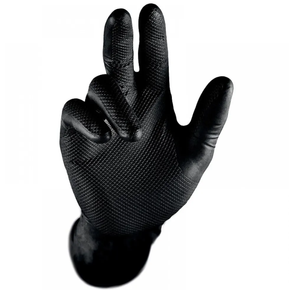 Gants jetables texturés - non poudrés - nitrile - par 50 - 246BK PIP