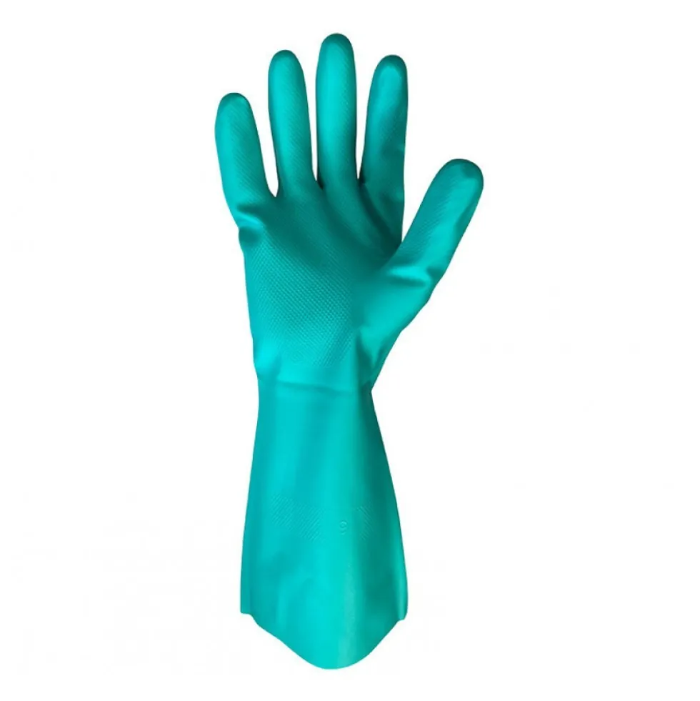 Gants sans support en nitrile floqué léger vert - sachet de 12 paires JUBA