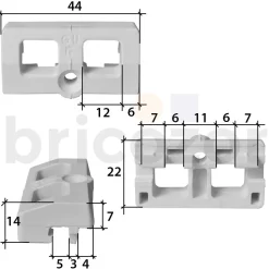 Gâche de tringle - pour menuiserie PVC - E-19222-00 FERCO