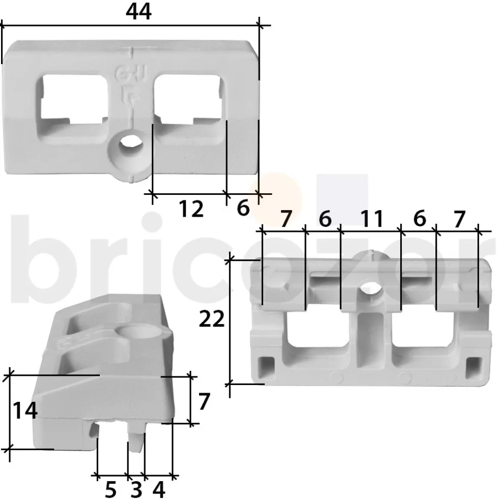 Gâche de tringle - pour menuiserie PVC - E-19222-00 FERCO