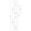 Gâche à double entrée - inox - pour serrure de sûreté à larder 726 MARC