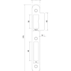Gâche à double entrée - inox - pour serrure de sûreté à larder 726 MARC
