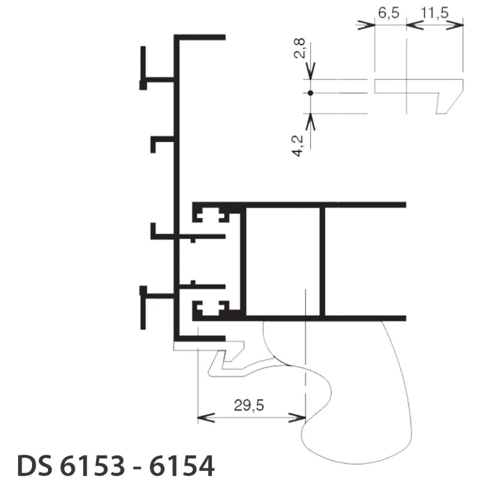 Gâche fermetures en applique - pour châssis coulissants 6127 et 6107 LA CROISÉE DS