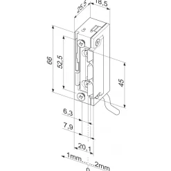 Gâche électrique à larder - étanche - à émission - 12 V - 118W Profix 2 EFF EFF
