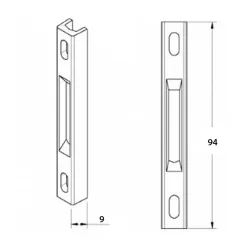 Gâche pour coulissant aluminium - 2240 LA CROISÉE DS