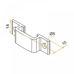 Gâche pour targette - en applique - aluminium BURGAUD