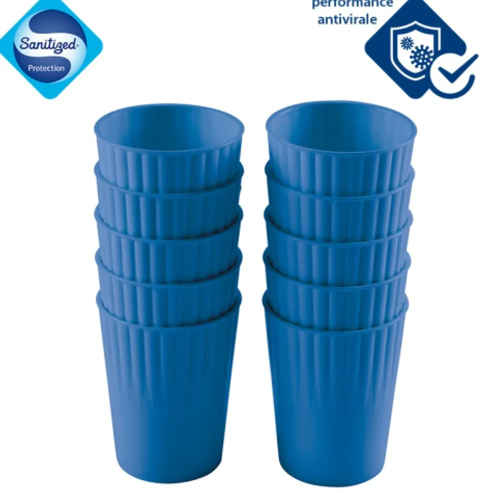 Gobelets réutilisables Gilactiv - plastique antibactérien - par 10 GILAC
