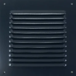 Grille d'aération métallique à persiennes anthracite - pose en applique AUTOGYRE