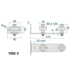 Guide bas à visser - horizontal - porte ou portail coulissant - 1092V MANTION