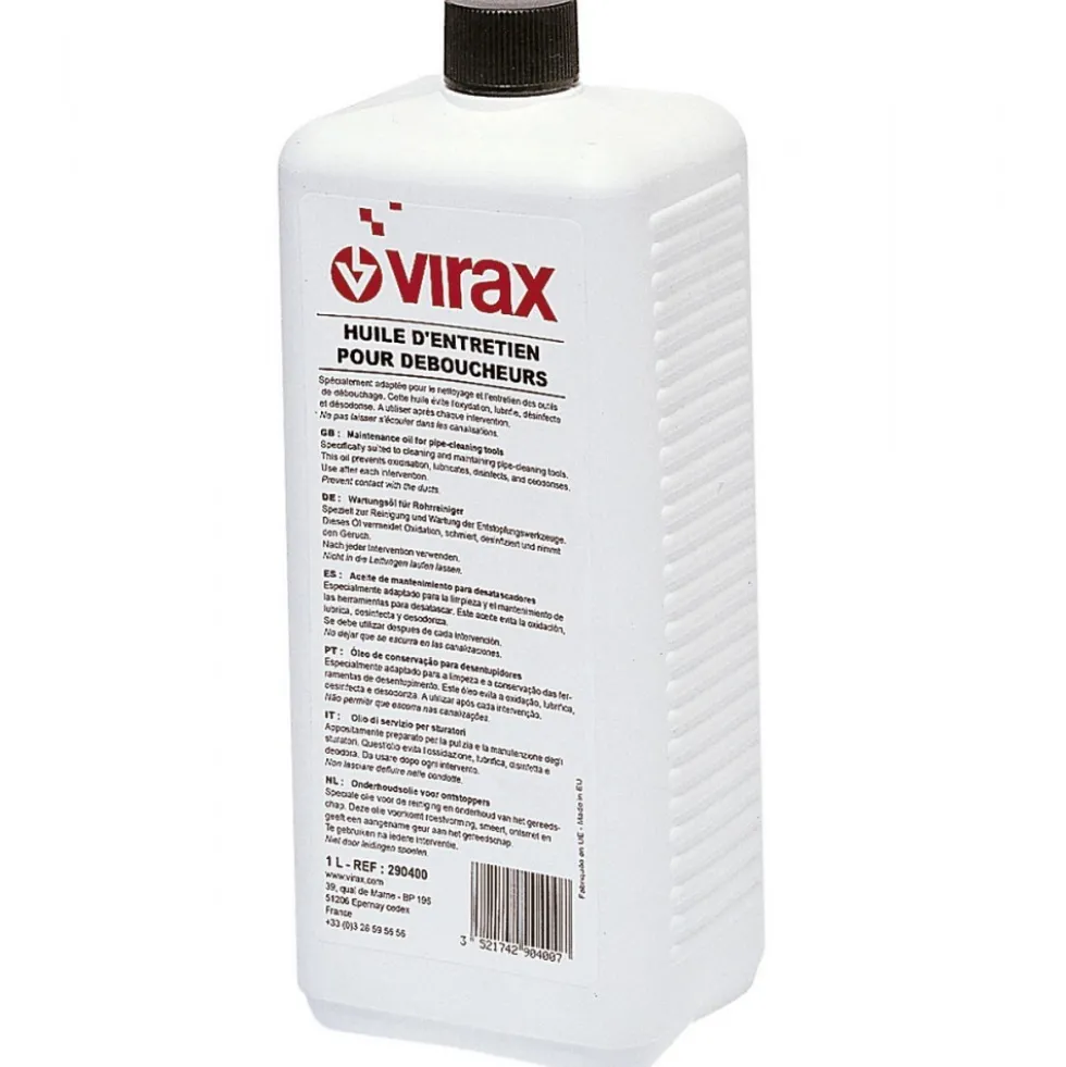 Huile d'entretien pour déboucheur de canalisations électrique - 1L VIRAX