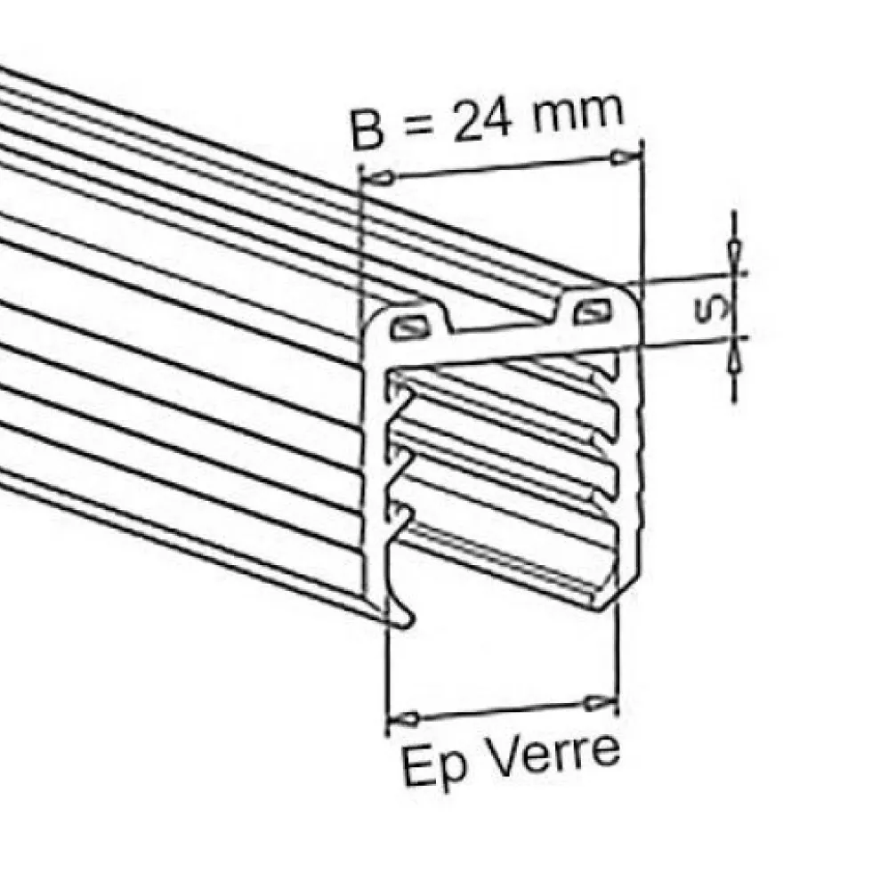 Insert en caoutchouc - pour main courante ronde - longueur 6,25 m Design Production