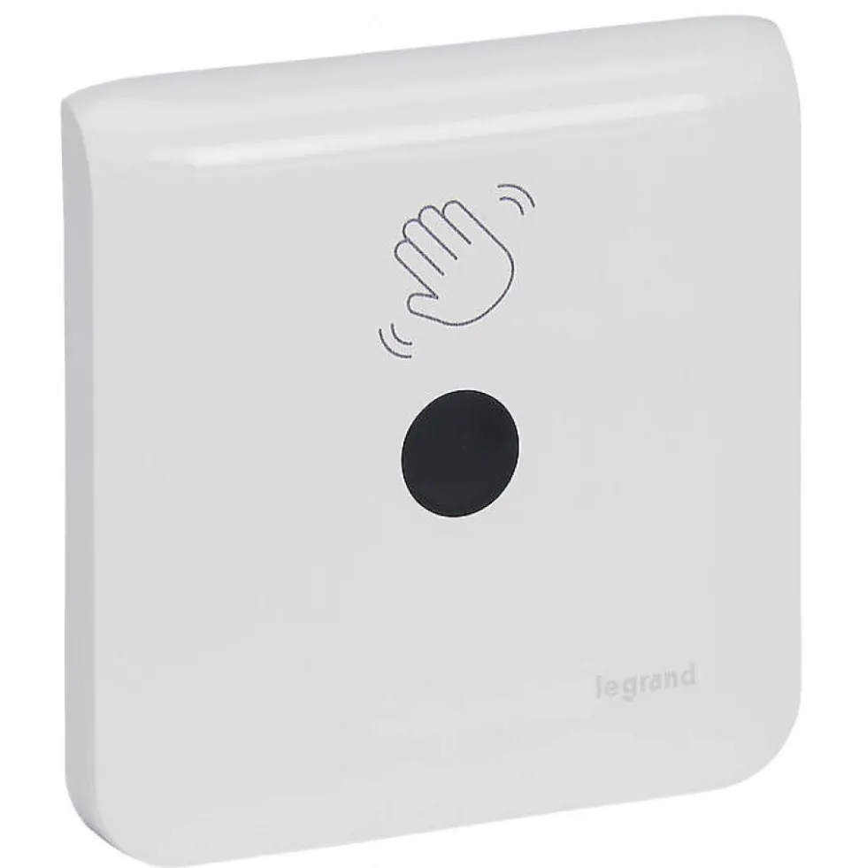 Interrupteur sans contact pour commande de porte 2 modules - Blanc antimicrobien - Mosaic LEGRAND