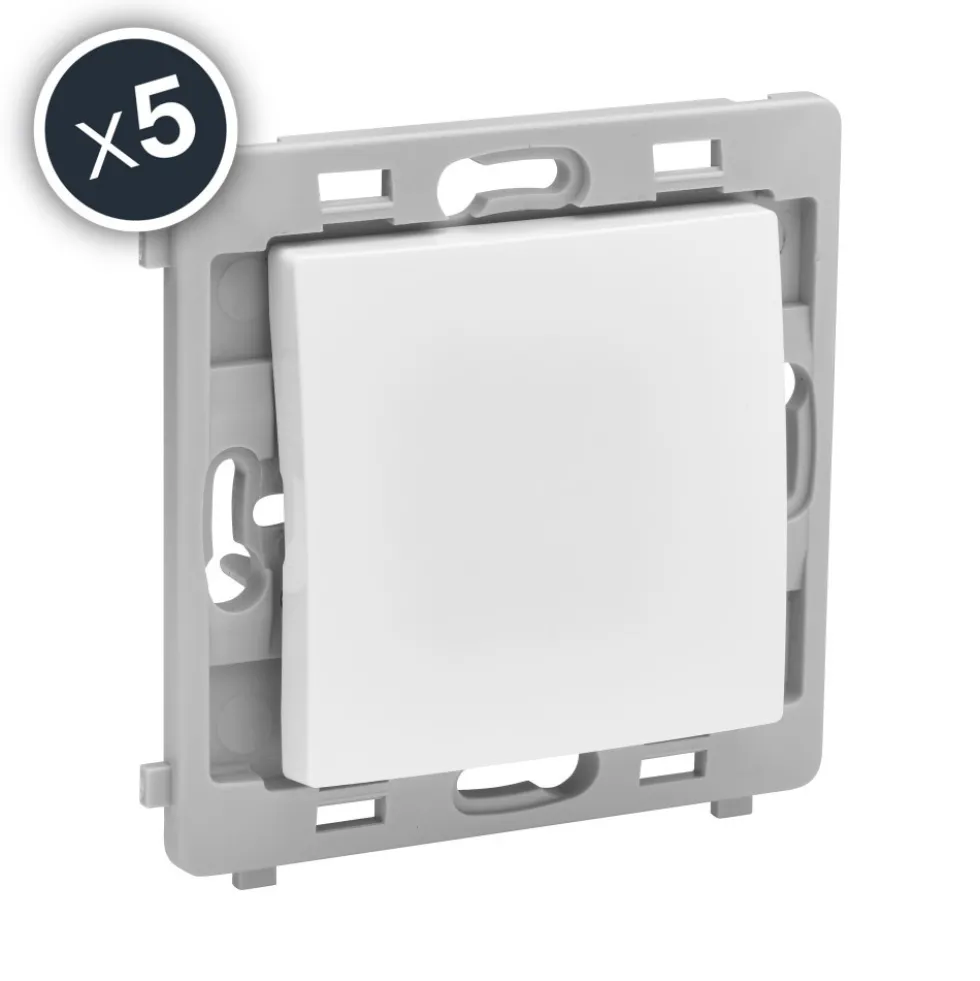 Interrupteurs permutateurs - blanc - boîte de 5 - Caly DEBFLEX