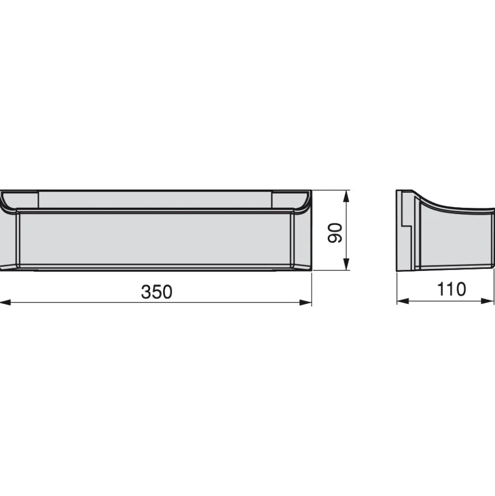Jeu de bacs auxiliares - 350 mm - plastique blanc EMUCA