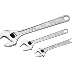 Jeu de 3 clés à molette chromées 8" 10" et 15" 54-J3N SAM OUTILLAGE
