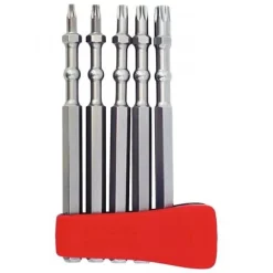 Jeu de 5 embouts de vissage Torx et PZ Impact Ball 1/4" + magnétiseur VESSEL