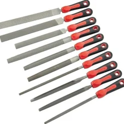 Jeu de 10 limes et râpes emmanchées - manche bi-matière SAM OUTILLAGE