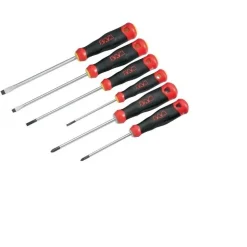 Jeu de 7 tournevis manche bi-matière - Fente et Philipps SAM OUTILLAGE
