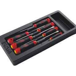 Jeu de 7 tournevis S1 Fente et Phillips® bi-matière - en module ABS 1/3 SAM OUTILLAGE
