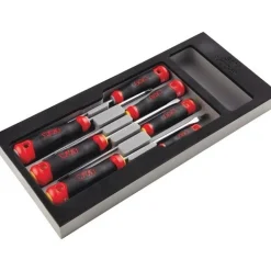 Jeu de 7 tournevis S1 Fente et Phillips® en module avec mousse 1/3 SAM OUTILLAGE