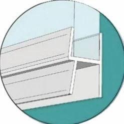 Joint bas de porte de douche - double lèvre - longueur 1 m GEB