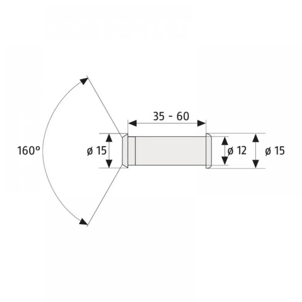 Judas de porte - Microviseur Chrome 160° ABUS