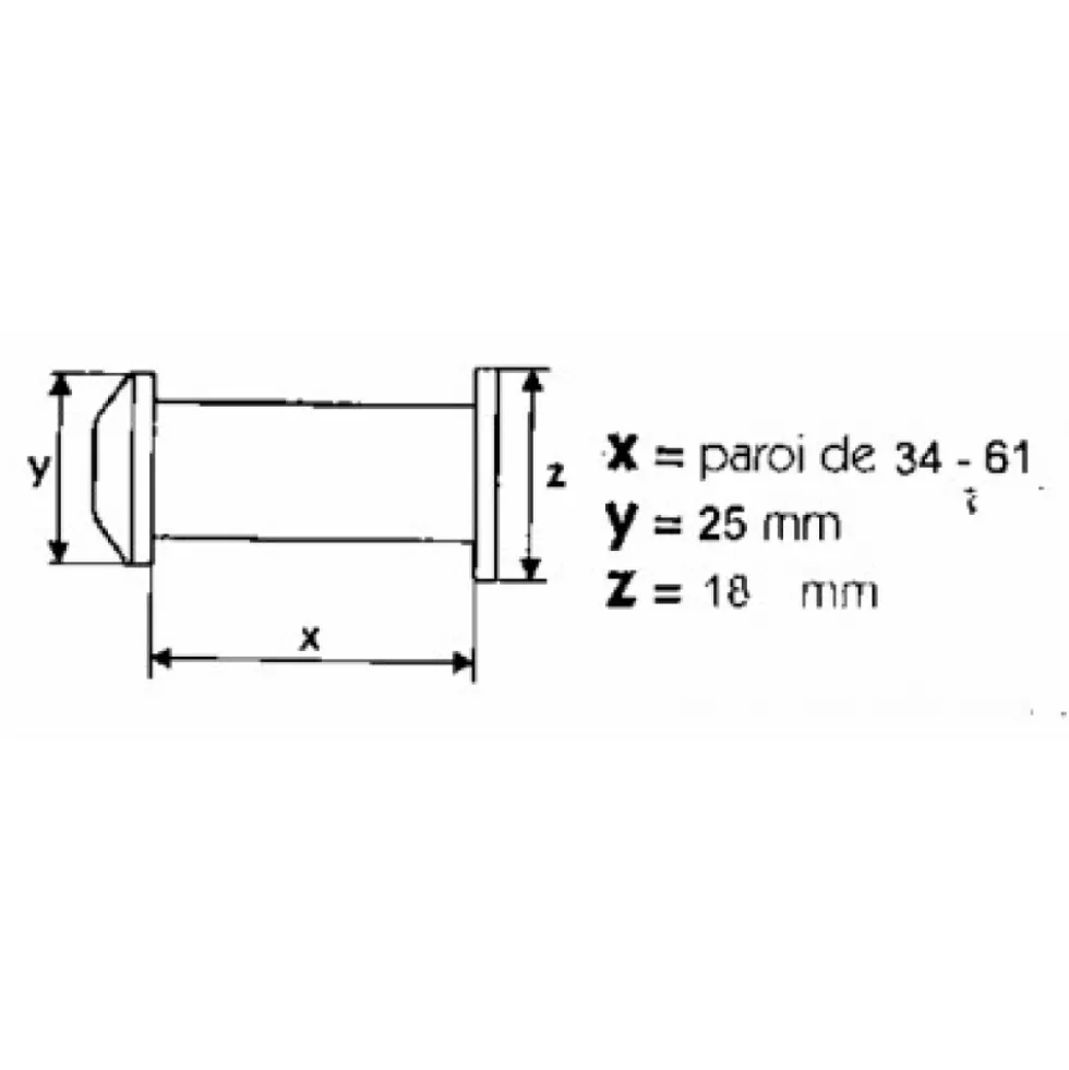 Judas optique pour porte coupe-feu - angle de vision 200° - Super Major JOURJON