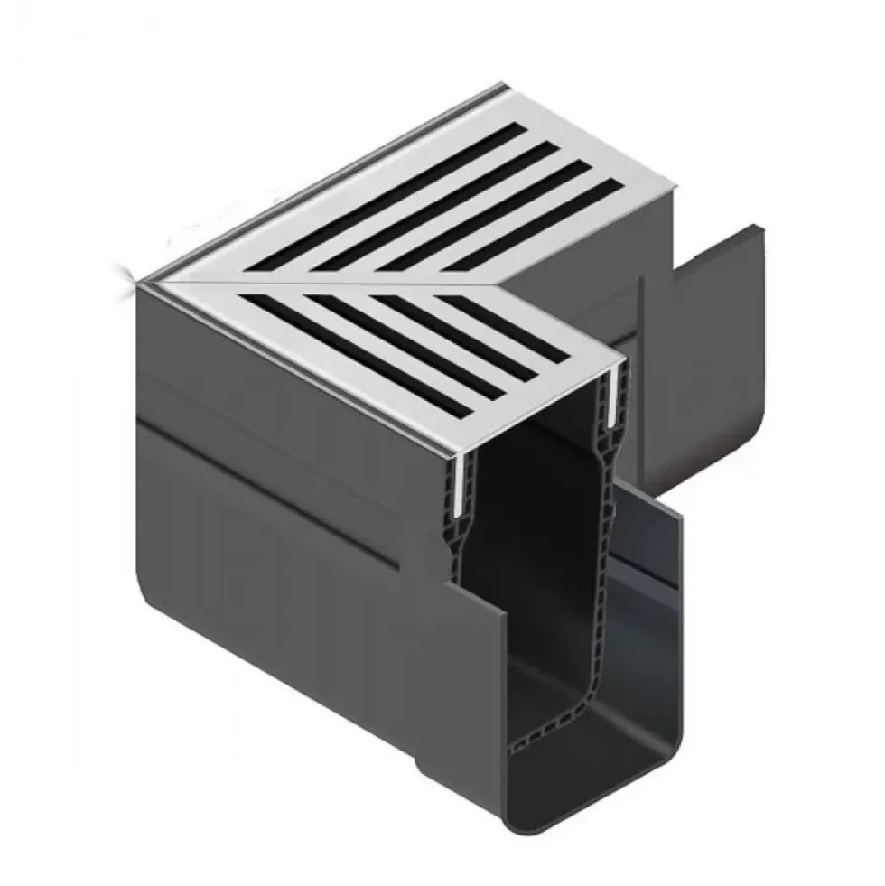 Kit Caniveau Slimline avec grille aluminium A15 et accessoires ACO