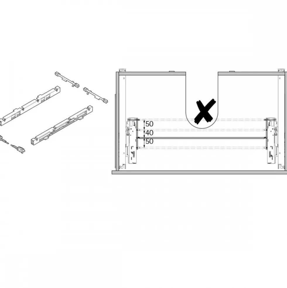 Kit de déviation de la synchronisation Push to open Silent System HETTICH