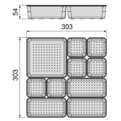 Kit de 10 organisateurs de tiroir en plastique transparent EMUCA