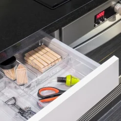Kit de 10 organisateurs de tiroir en plastique transparent EMUCA