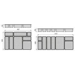 Kit de 8 organisateurs de tiroir en plastique transparent EMUCA