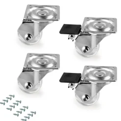Kit de roulettes Slip 3 transparentes avec platine de montage EMUCA