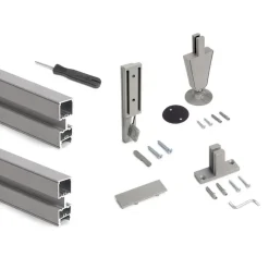 Kit de structure modulaire Zero sol et mur 2 profils et vérins - gris EMUCA