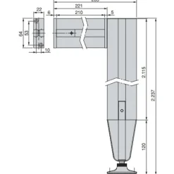 Kit de structure modulaire Zero sol et mur 2 profils et vérins - gris EMUCA