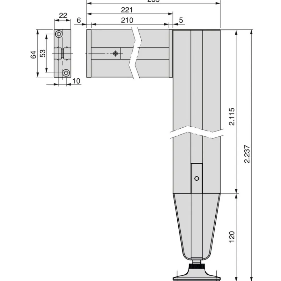 Kit de structure modulaire Zero sol et mur 3 profils et vérins - gris EMUCA