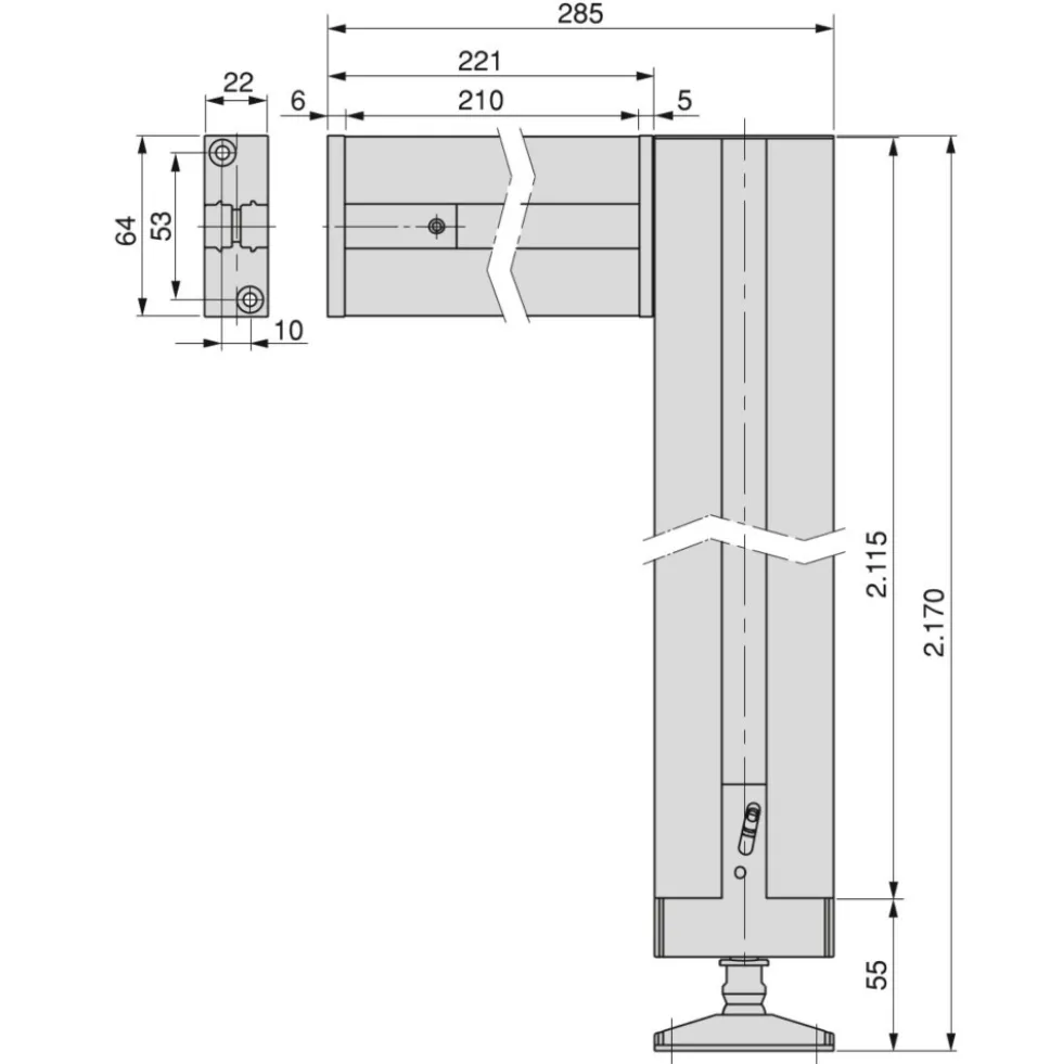 Kit de structure modulaire Zéro - 3 profils - montage au sol et au mur EMUCA