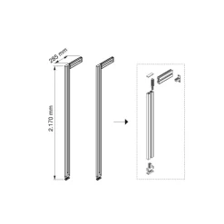 Kit de structure modulaire Zéro - 2 profils - montage au sol et au mur EMUCA