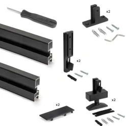 Kit de structure modulaire Zéro - 2 profils - montage au sol et au mur EMUCA