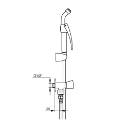 Kit lave bassin 1 douchette 120° + 1 flexible + un robinet à clapet mural PRESTO