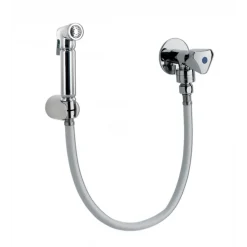 Kit lave bassin - douchette à poussoir + flexible + robinet à clapet PRESTO