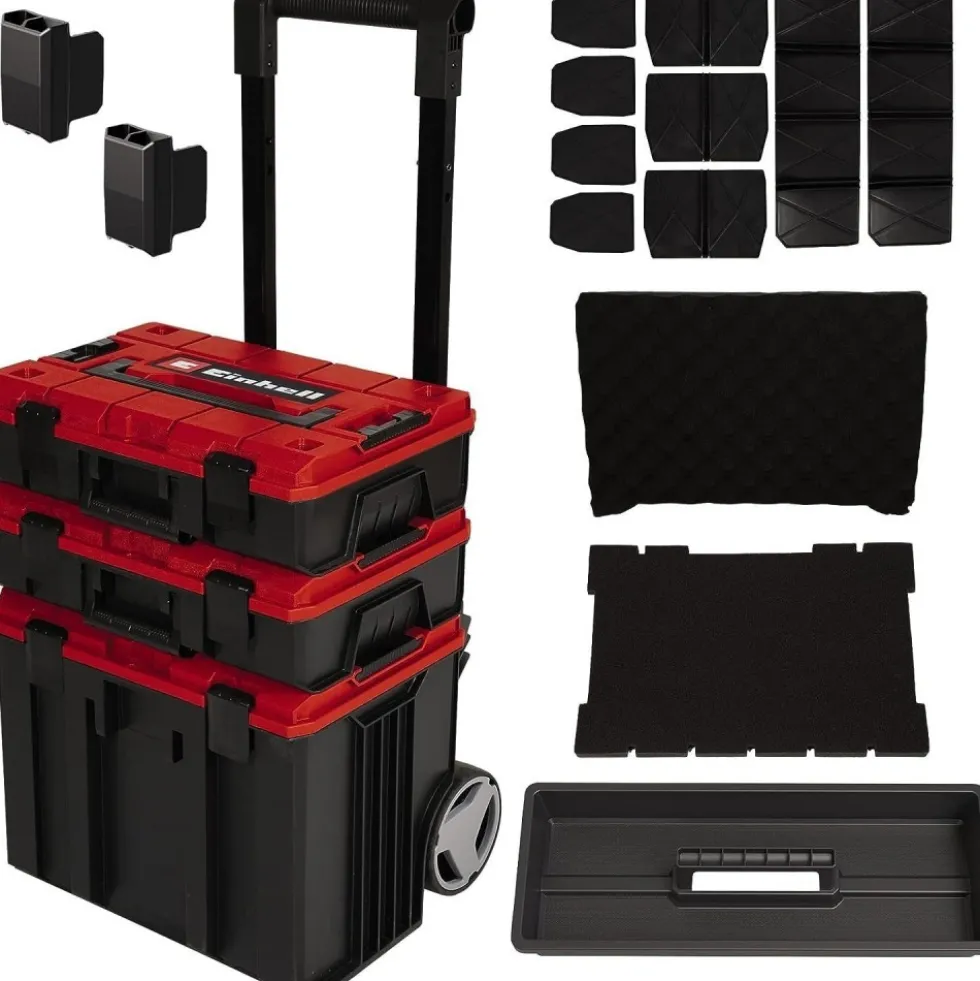 Kit 3 malettes de rangement E-Case Tower EINHELL