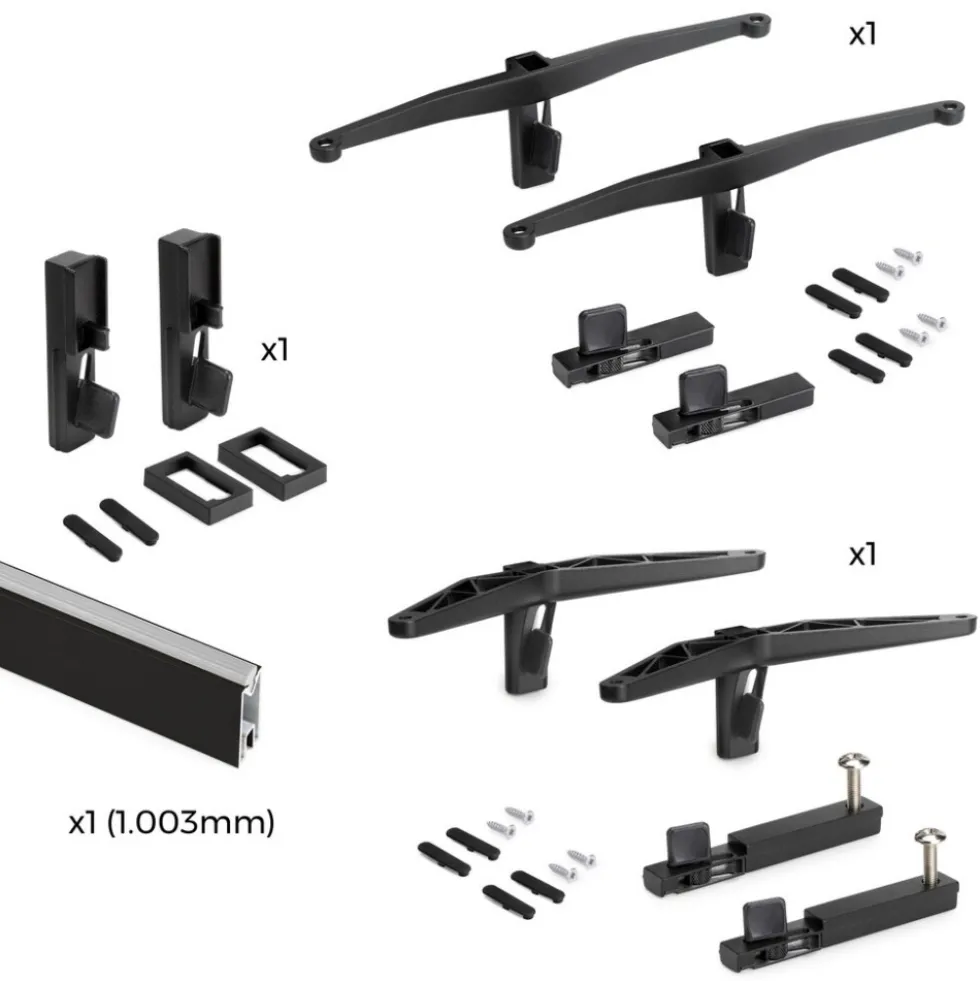 Kit pour structure modulaire Zero 1 étagère + 1 module + tringle - noir EMUCA